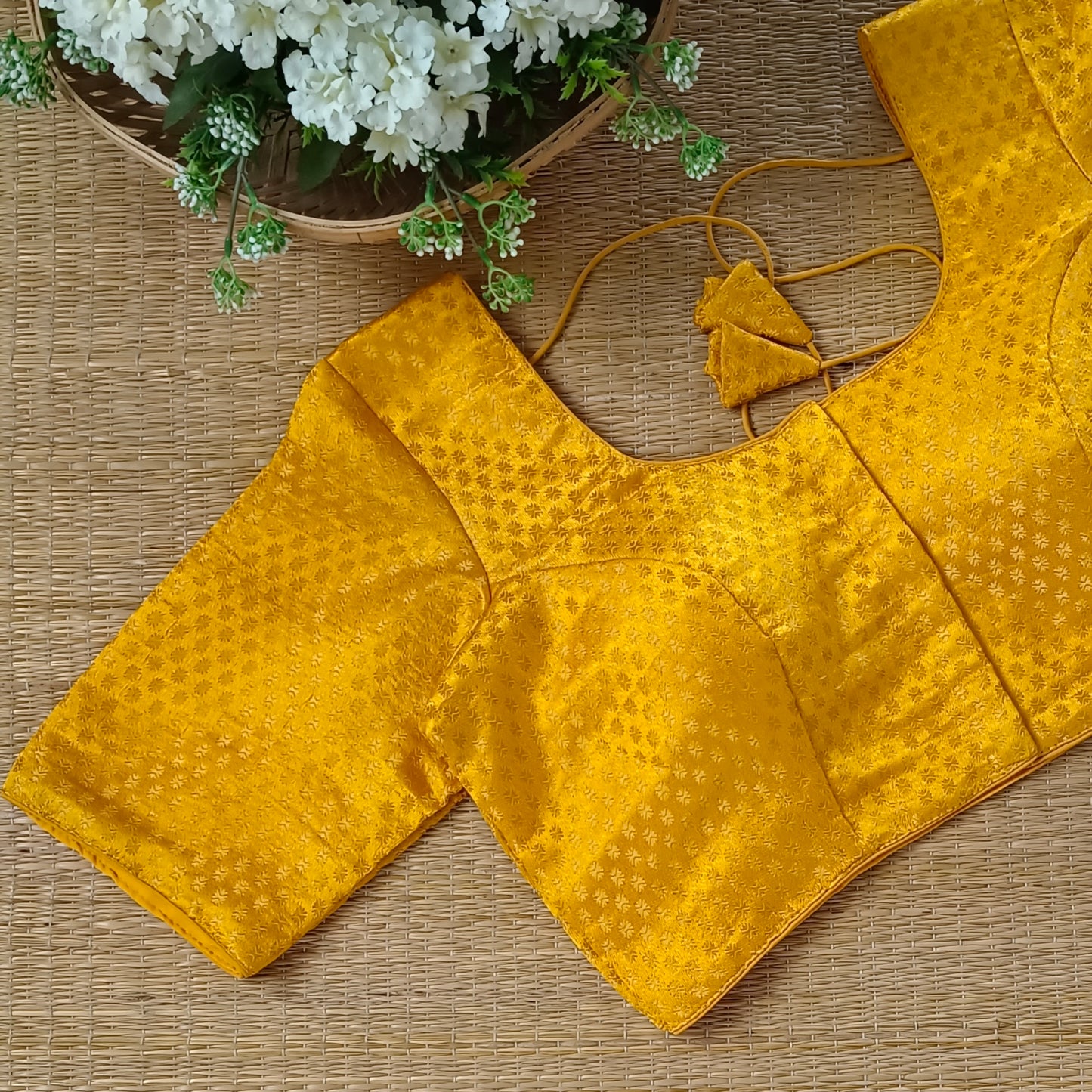 Classic Yellow Brocade Blouse(assorted)