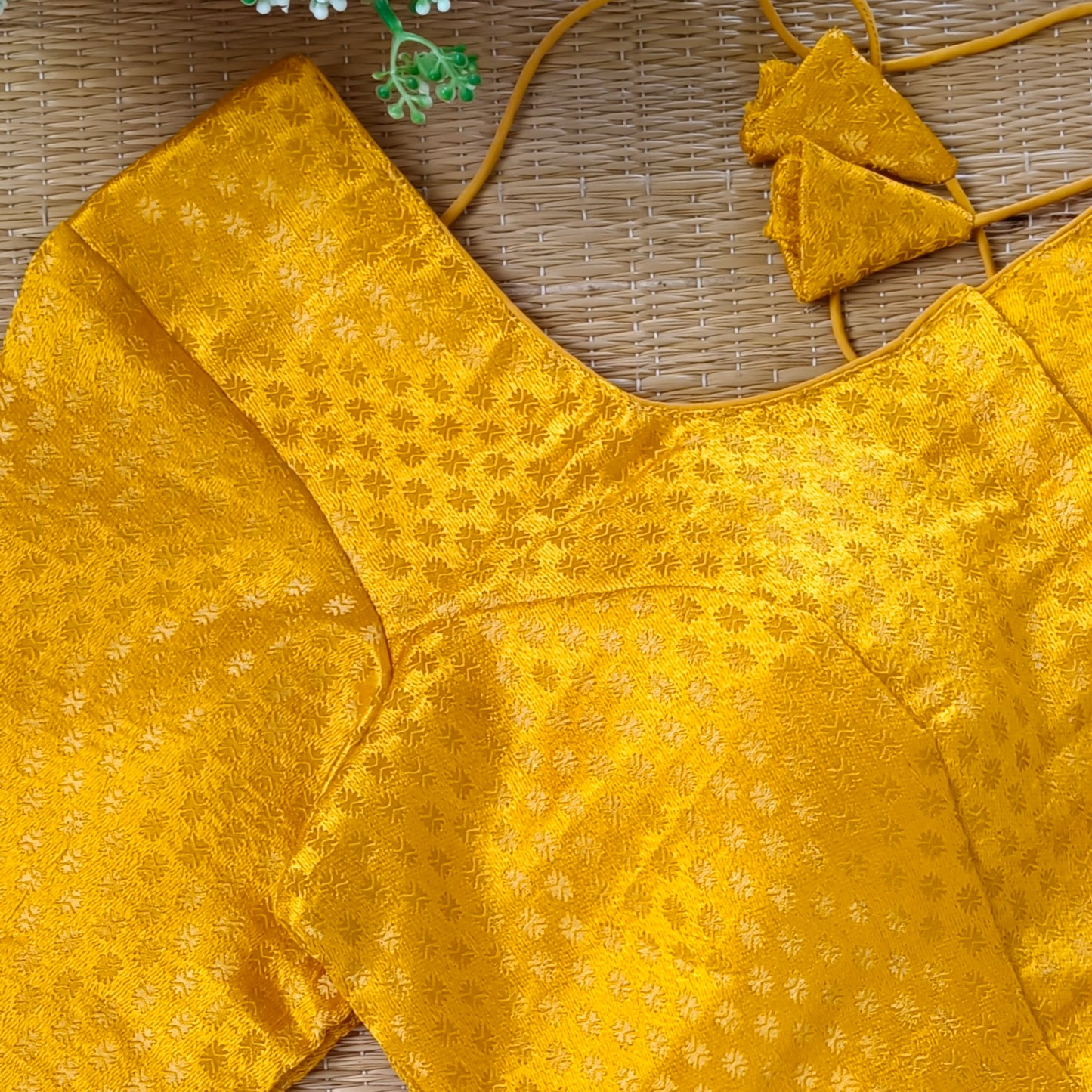 Classic Yellow Brocade Blouse(assorted)