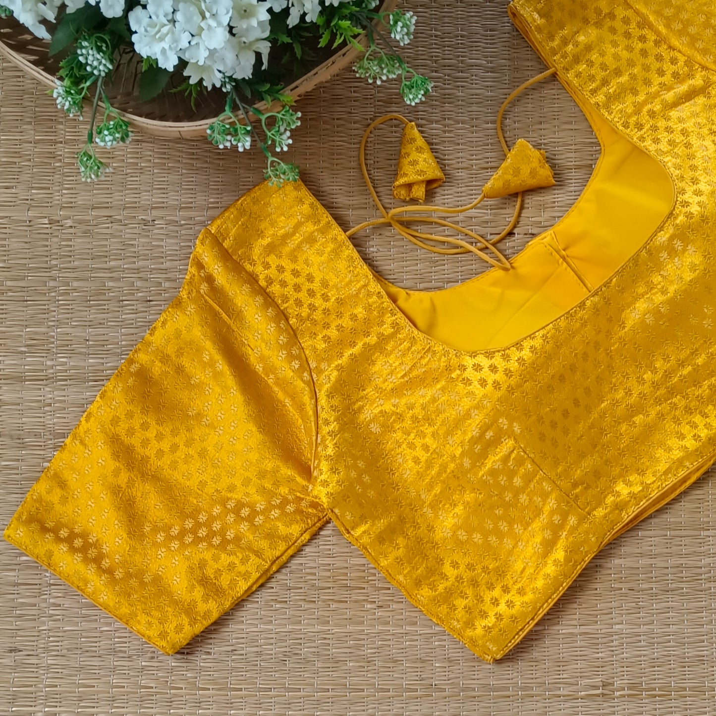 Classic Yellow Brocade Blouse(assorted)