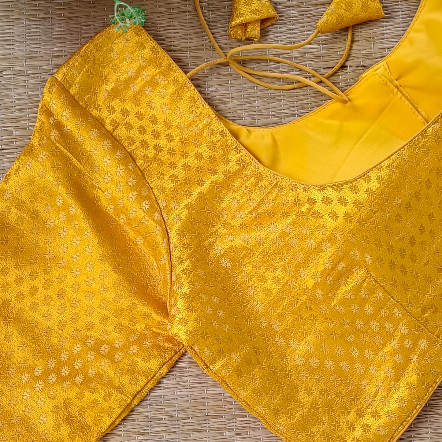 Classic Yellow Brocade Blouse(assorted)