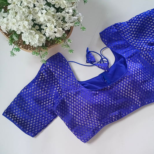 Classic Royal Blue Brocade Blouse(assorted)