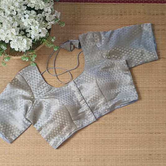 Classic Grey Brocade Blouse(assorted)