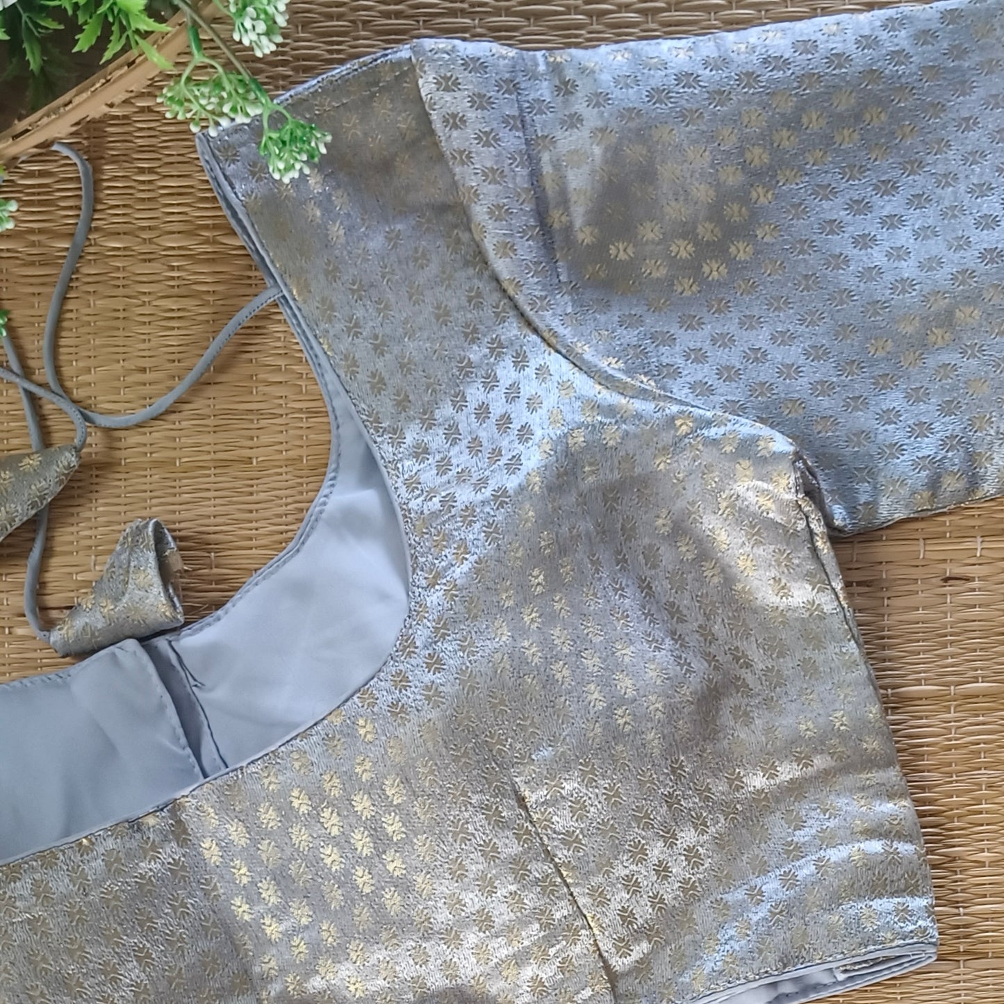 Classic Grey Brocade Blouse(assorted)