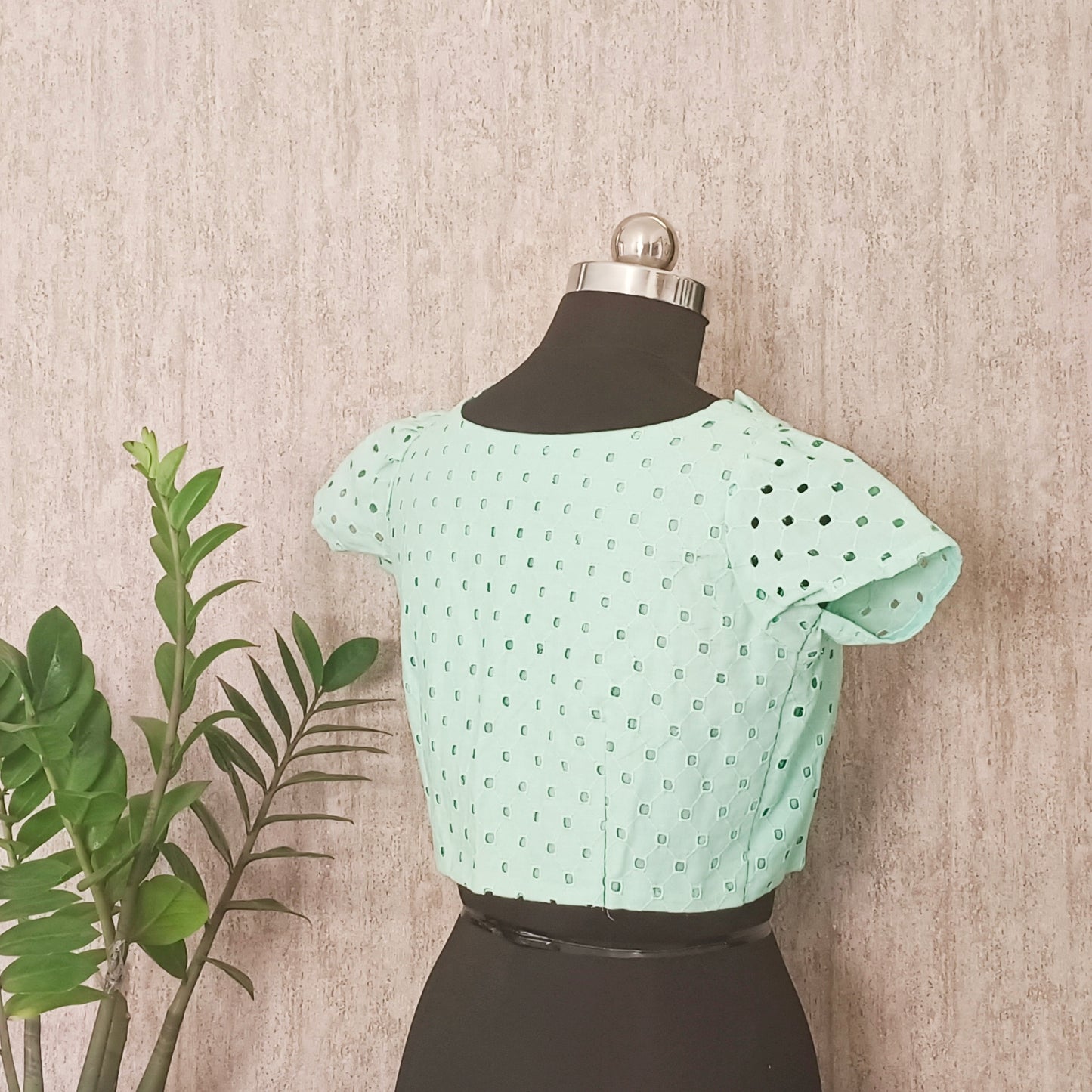 Mint Green Side Tie Blouse