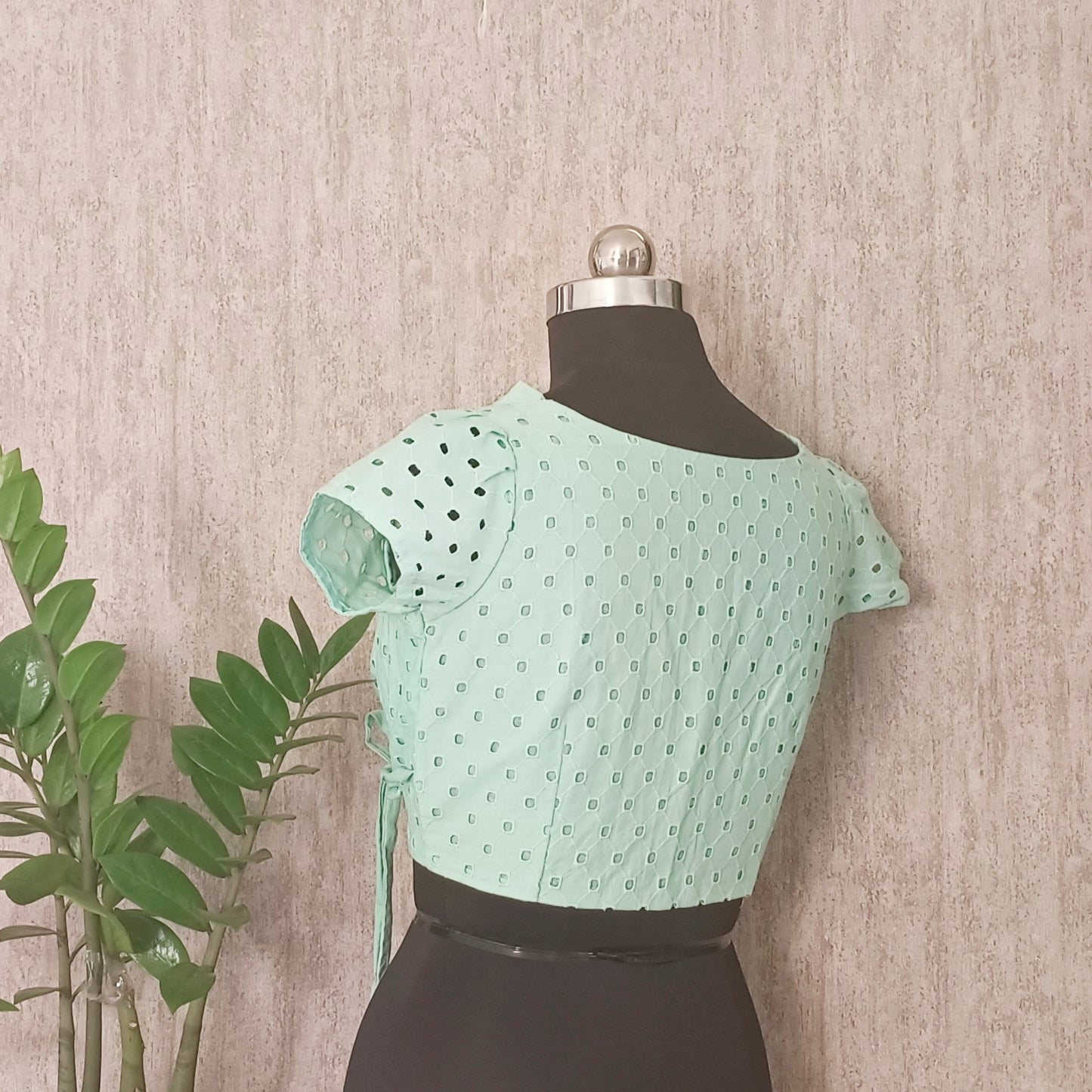 Mint Green Side Tie Blouse