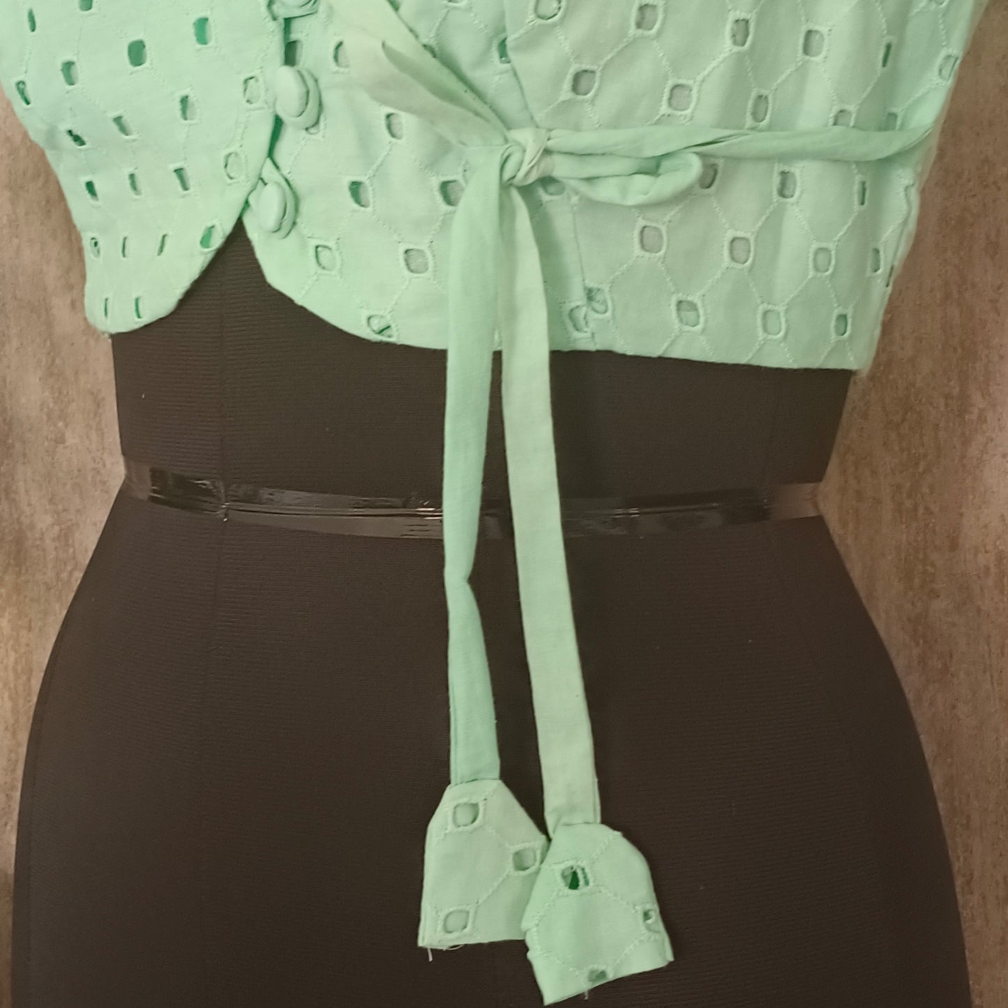 Mint Green Side Tie Blouse