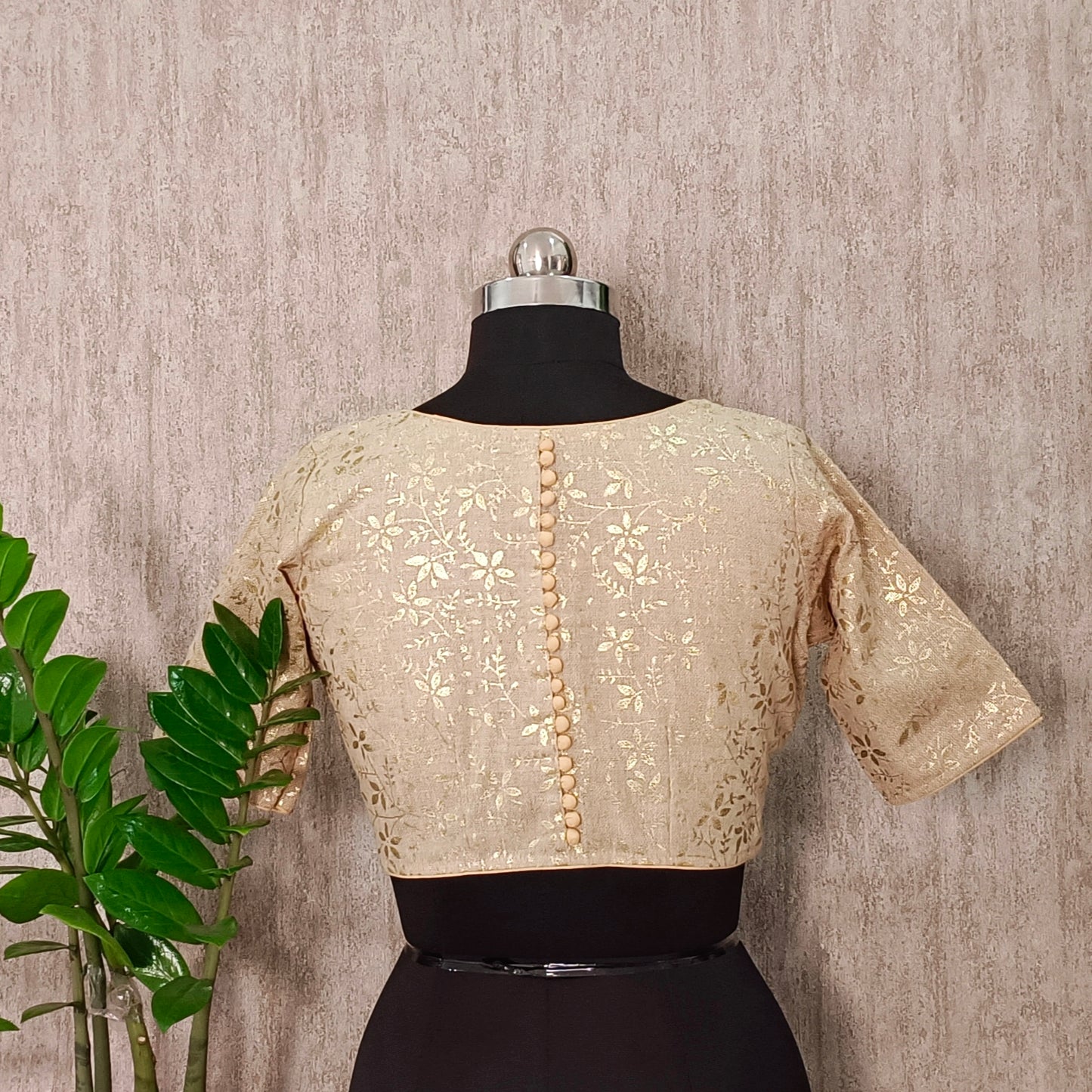 Golden Print Jute blouse