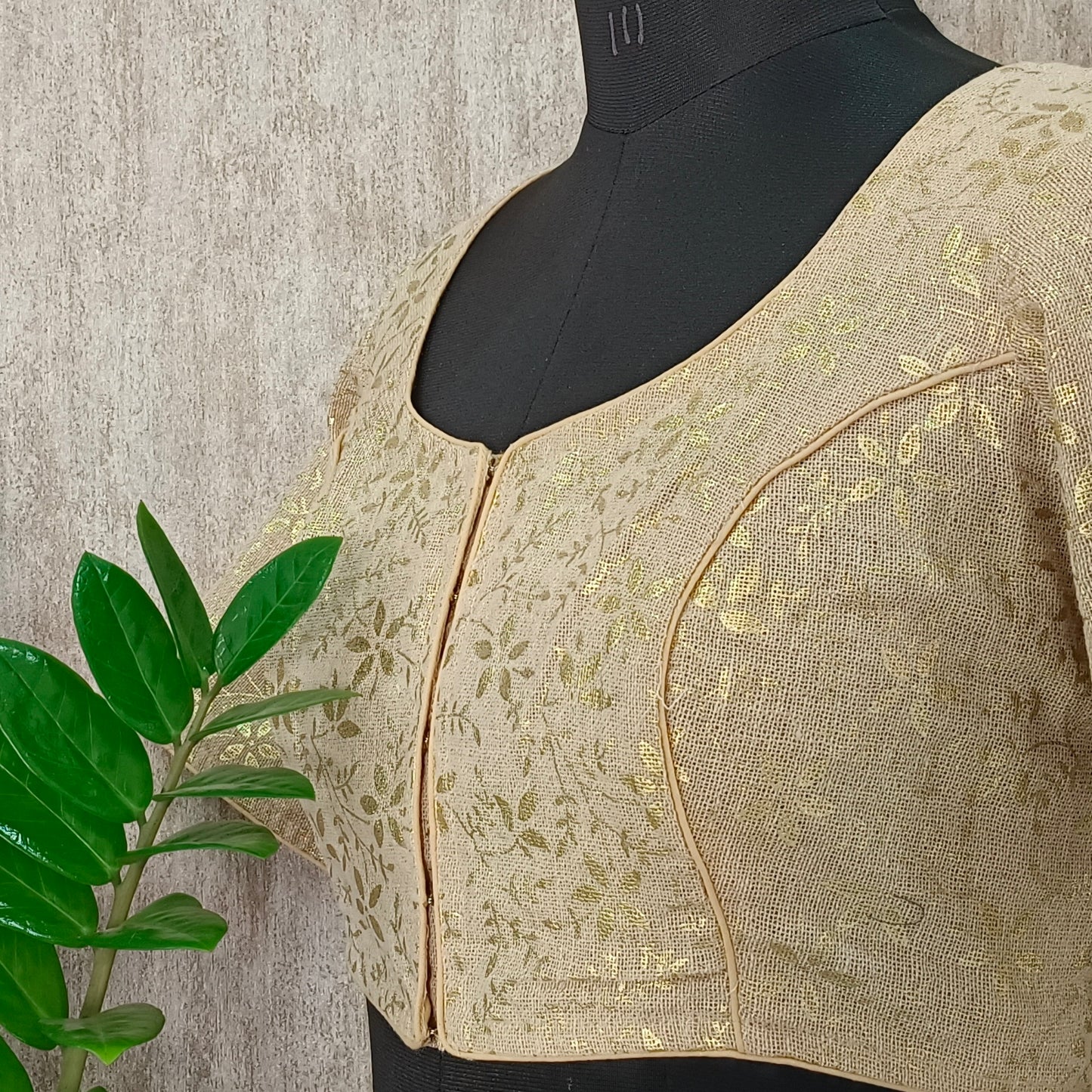 Golden Print Jute blouse