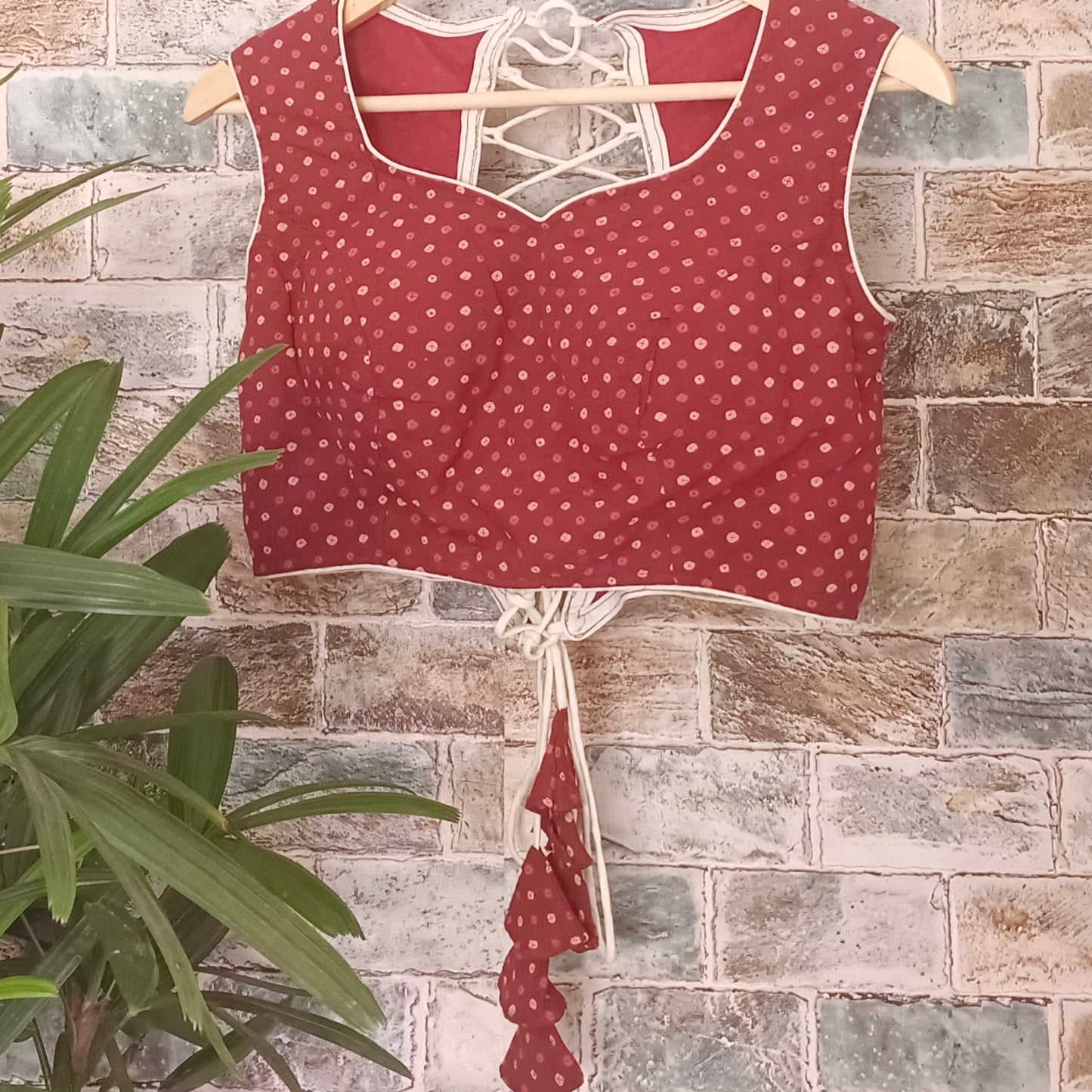 Maroon Backless Blouse