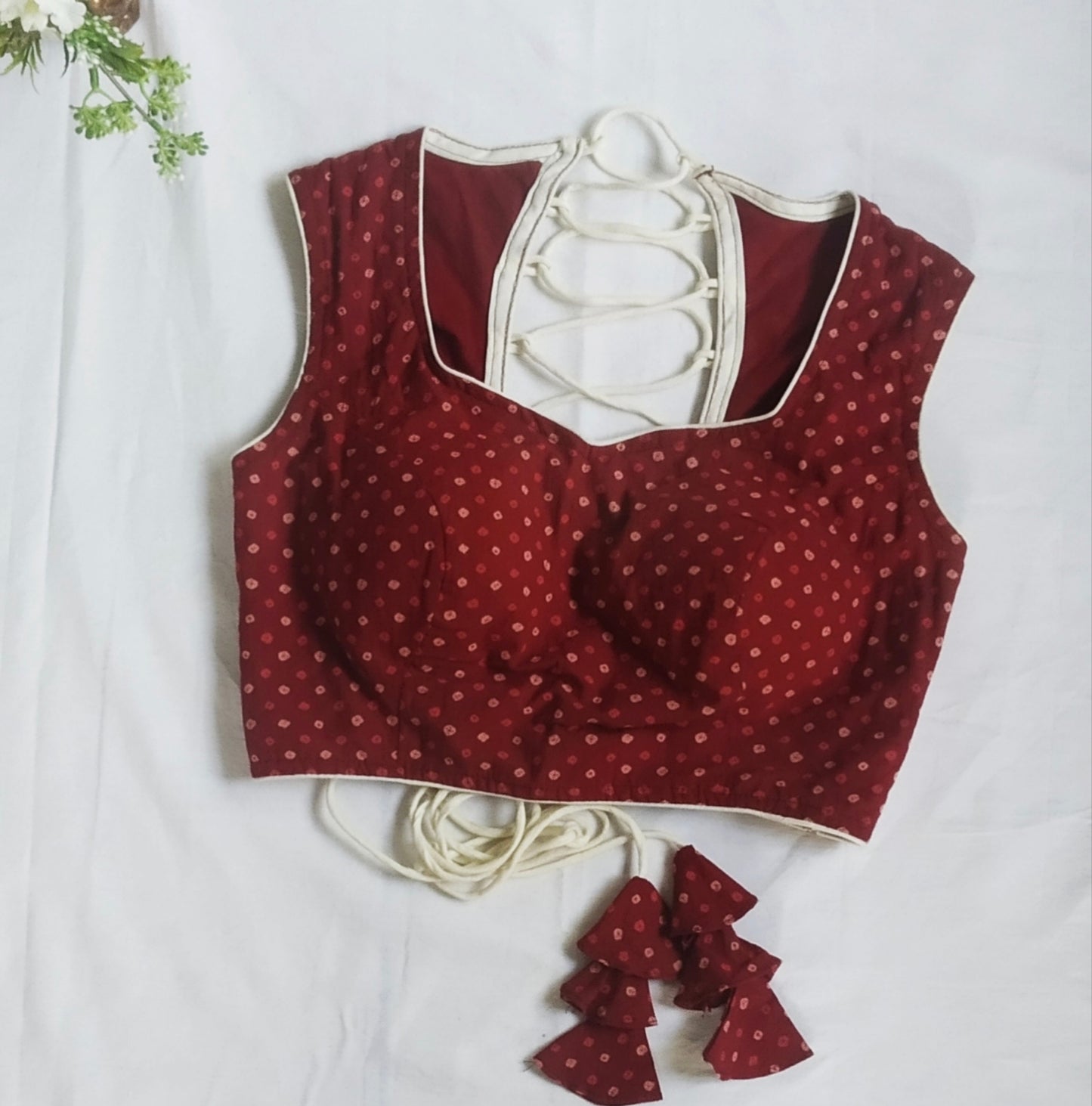 Maroon Backless Blouse