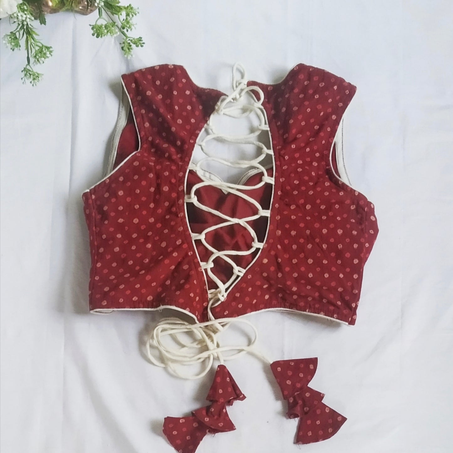 Maroon Backless Blouse