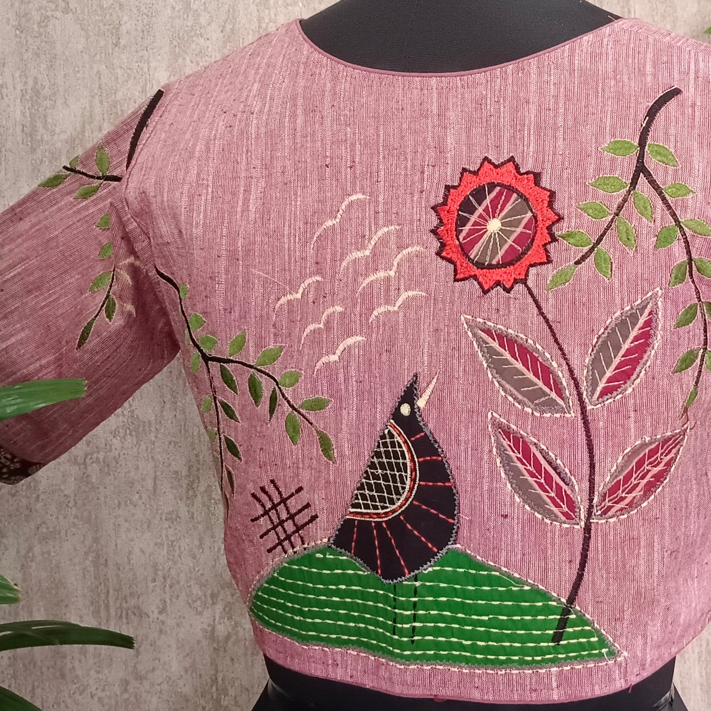 Khadi Patch work- embroidery Blouse