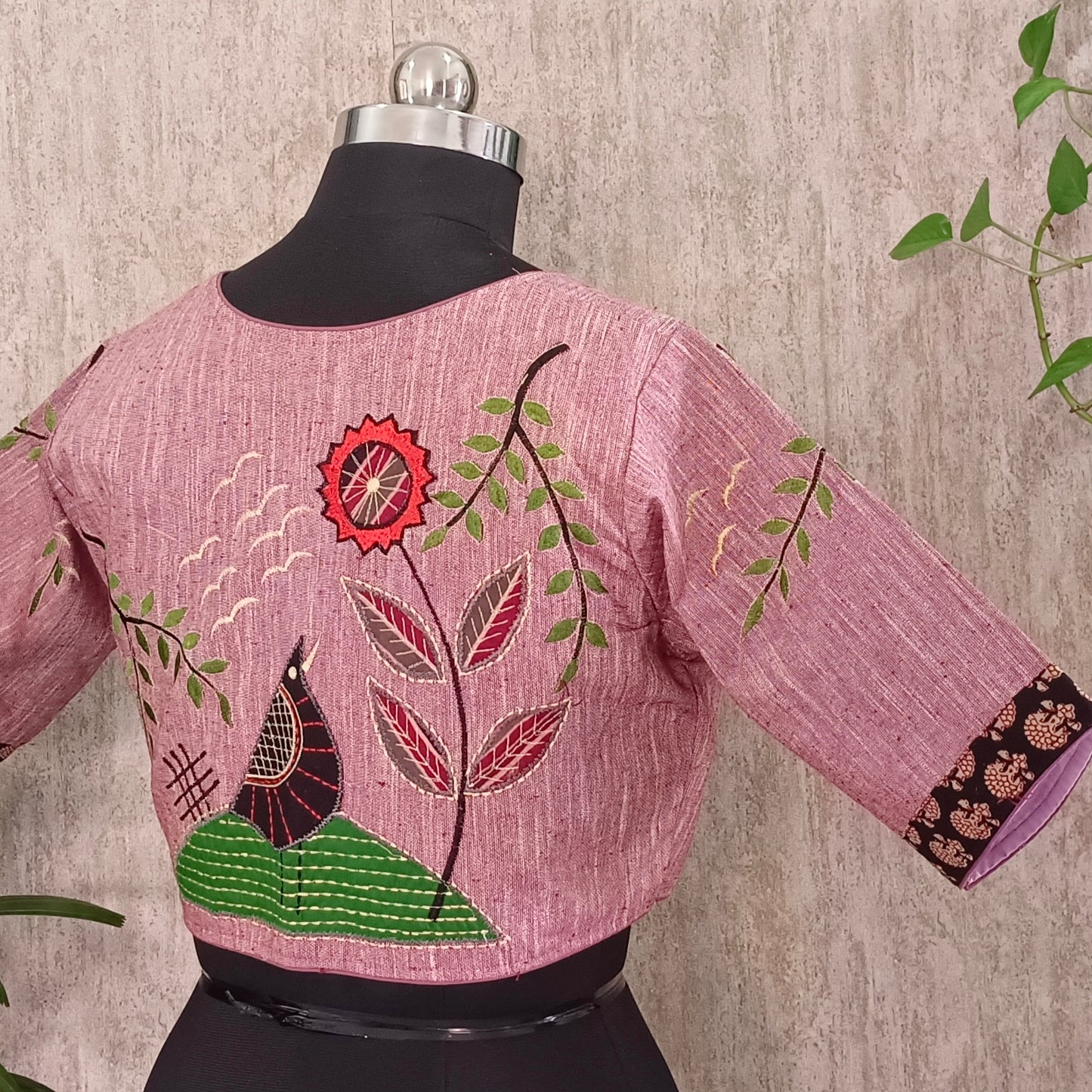 Khadi Patch work- embroidery Blouse