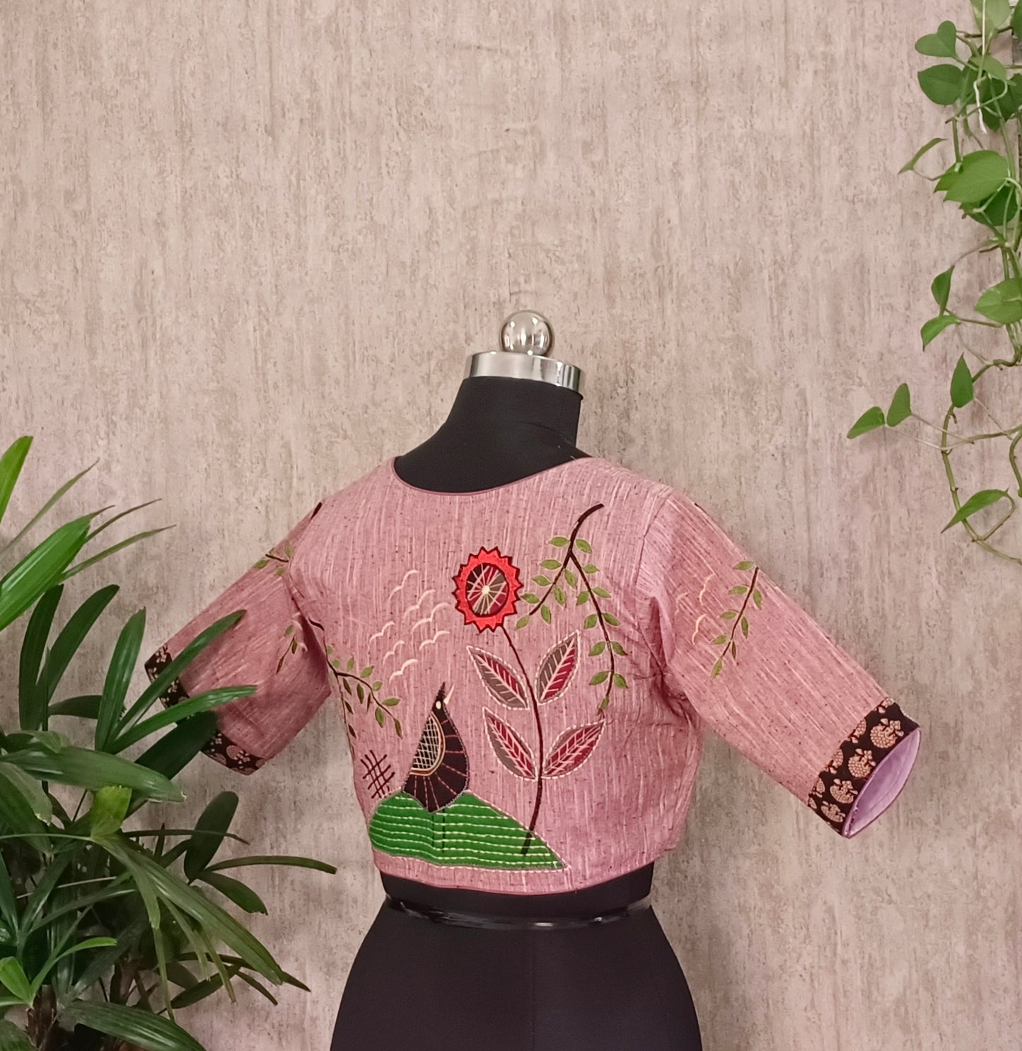 Khadi Patch work- embroidery Blouse