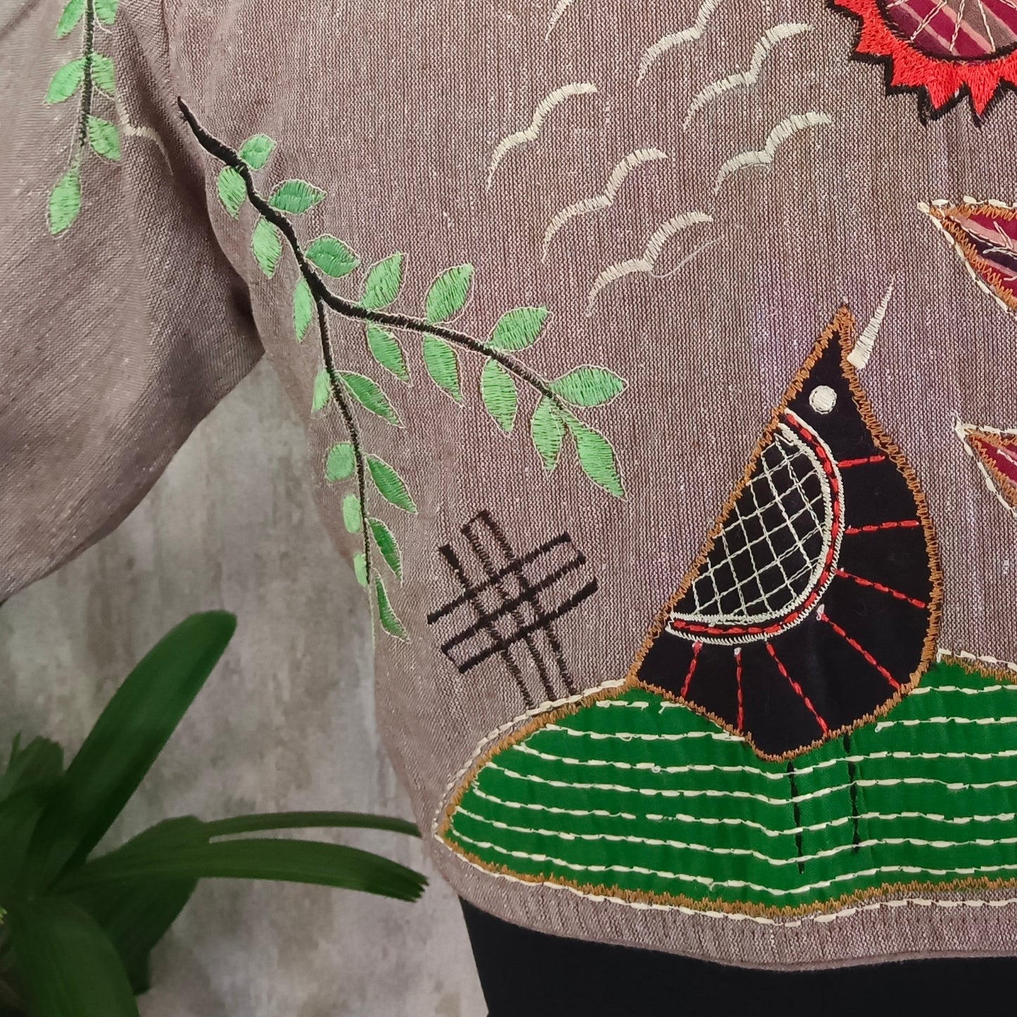 Khadi Patch work- embroidery Blouse