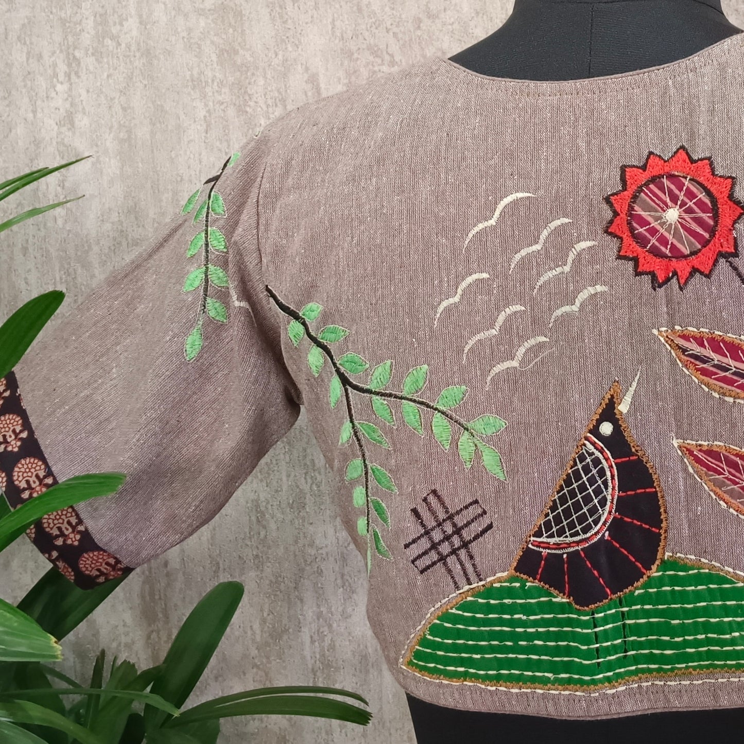 Khadi Patch work- embroidery Blouse