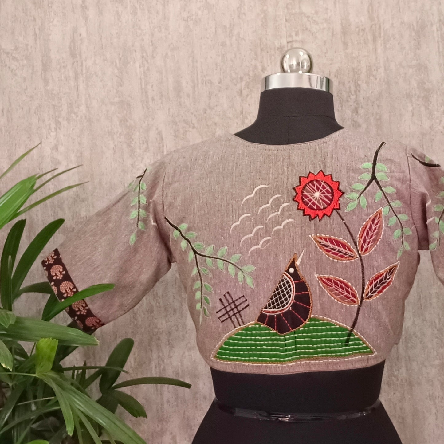 Khadi Patch work- embroidery Blouse