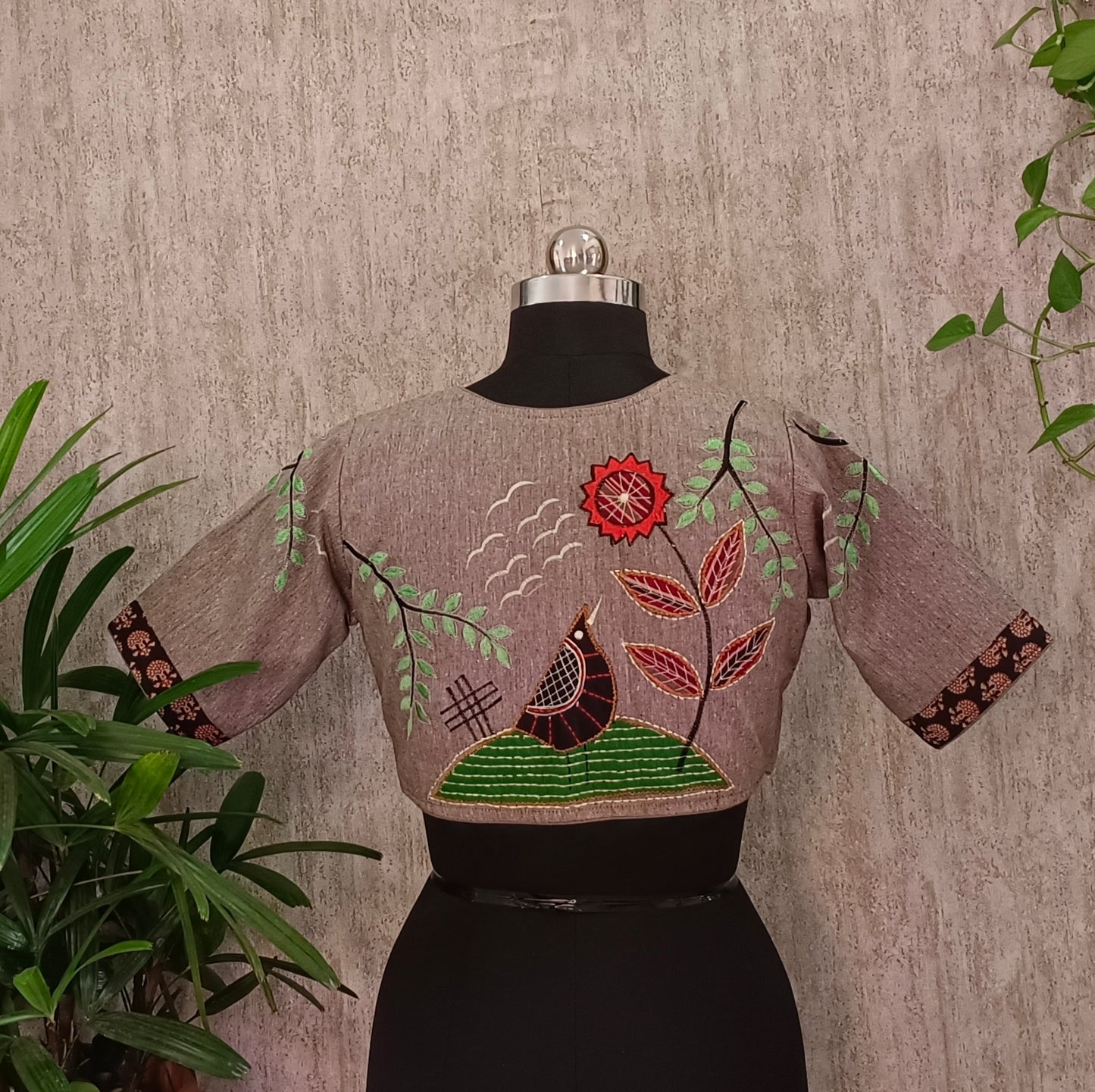 Khadi Patch work- embroidery Blouse