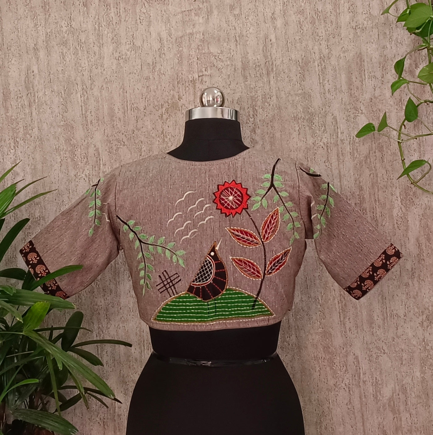 Khadi Patch work- embroidery Blouse