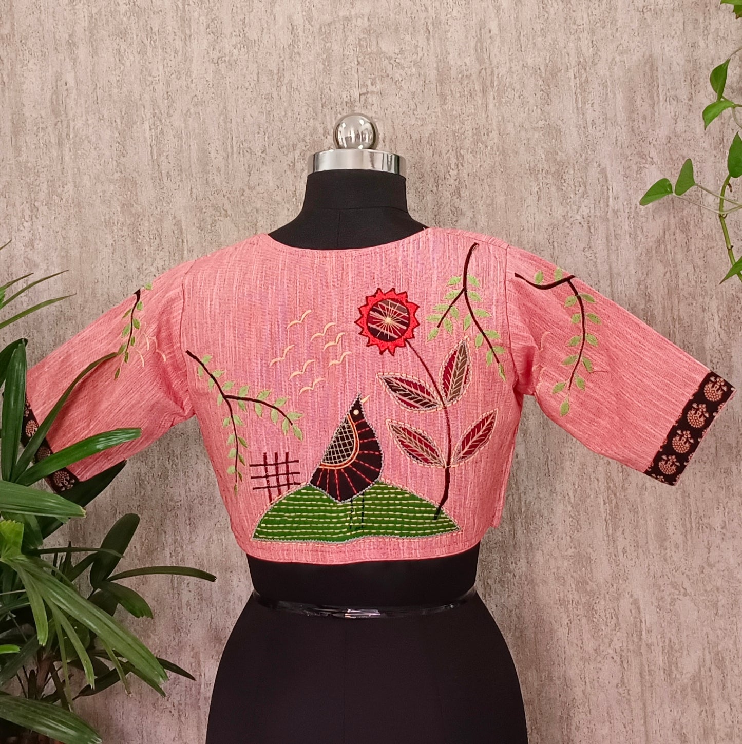 Khadi Patch work- embroidery Blouse