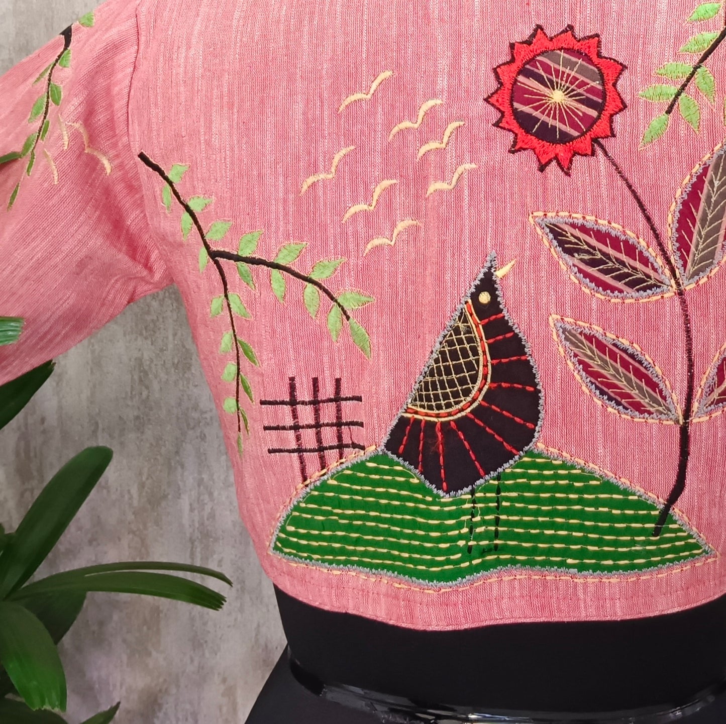 Khadi Patch work- embroidery Blouse