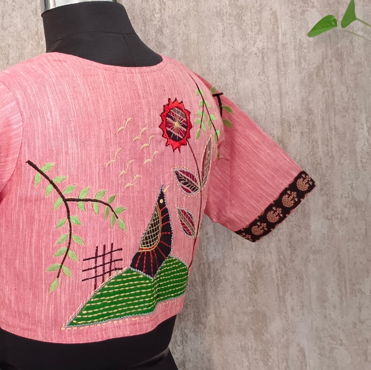 Khadi Patch work- embroidery Blouse