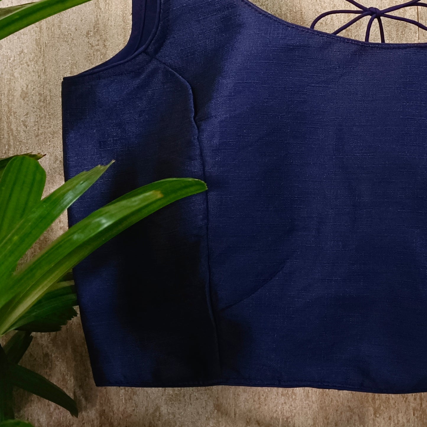 Navy Blue Sleeveless Blouse