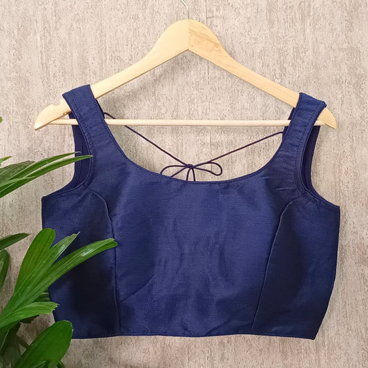 Navy Blue Sleeveless Blouse