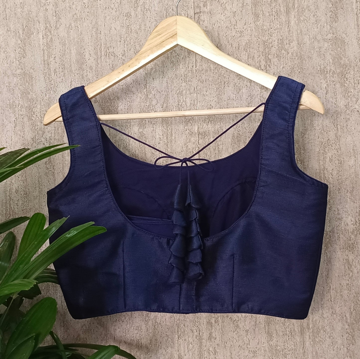 Navy Blue Sleeveless Blouse