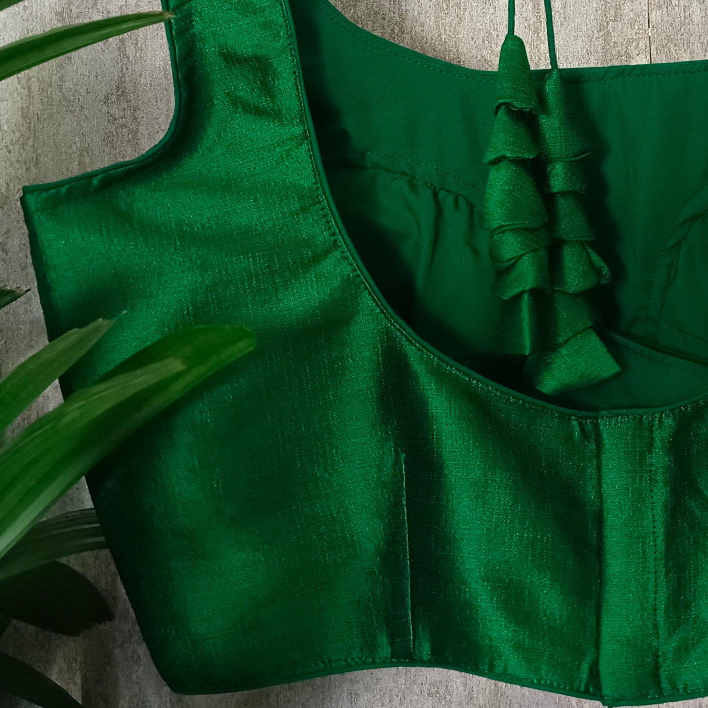 Dark Green Sleeveless Blouse