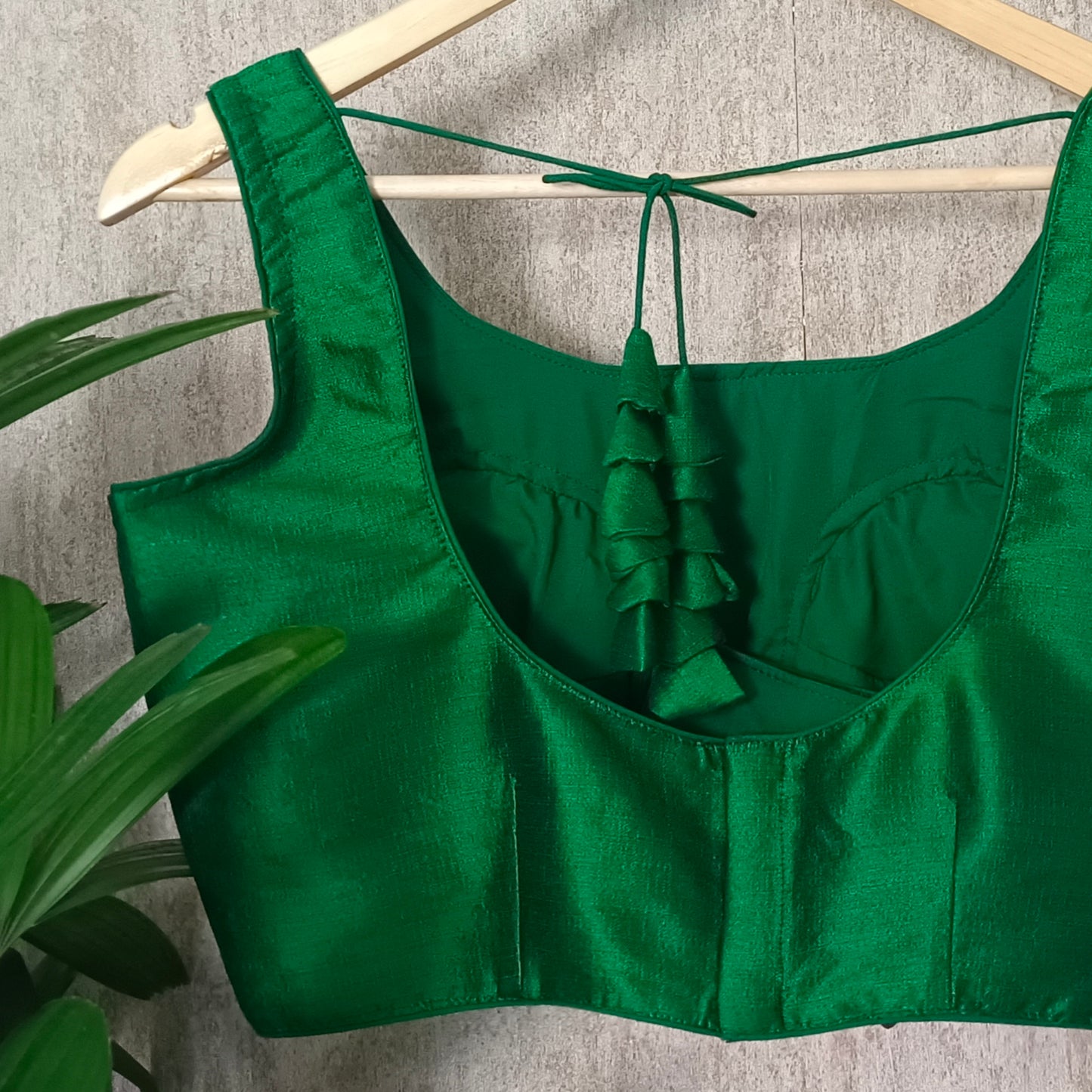 Dark Green Sleeveless Blouse