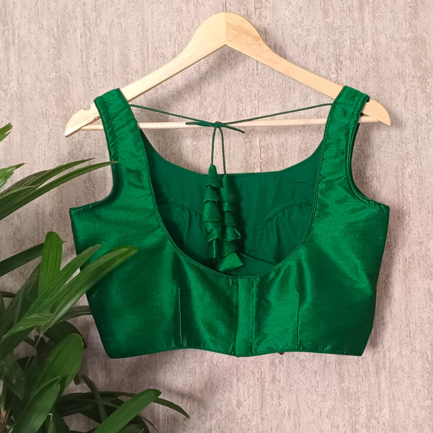 Dark Green Sleeveless Blouse