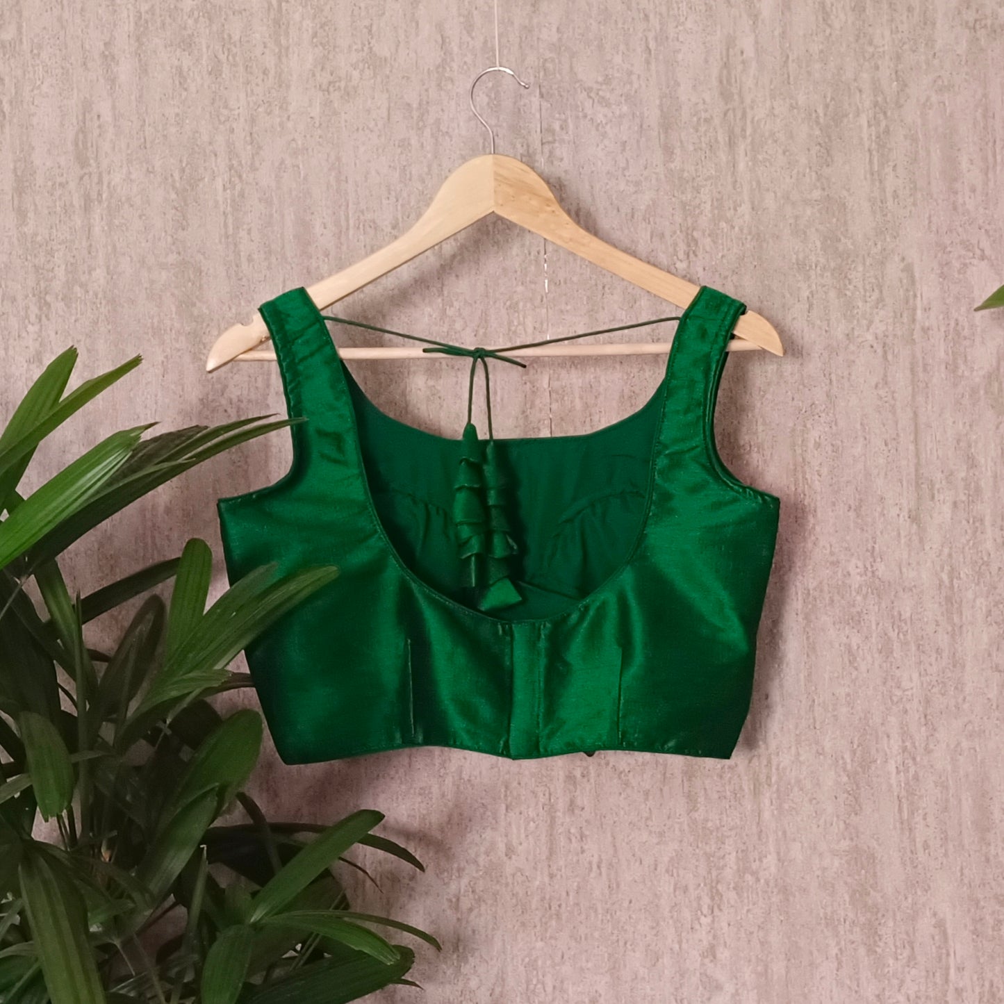 Dark Green Sleeveless Blouse