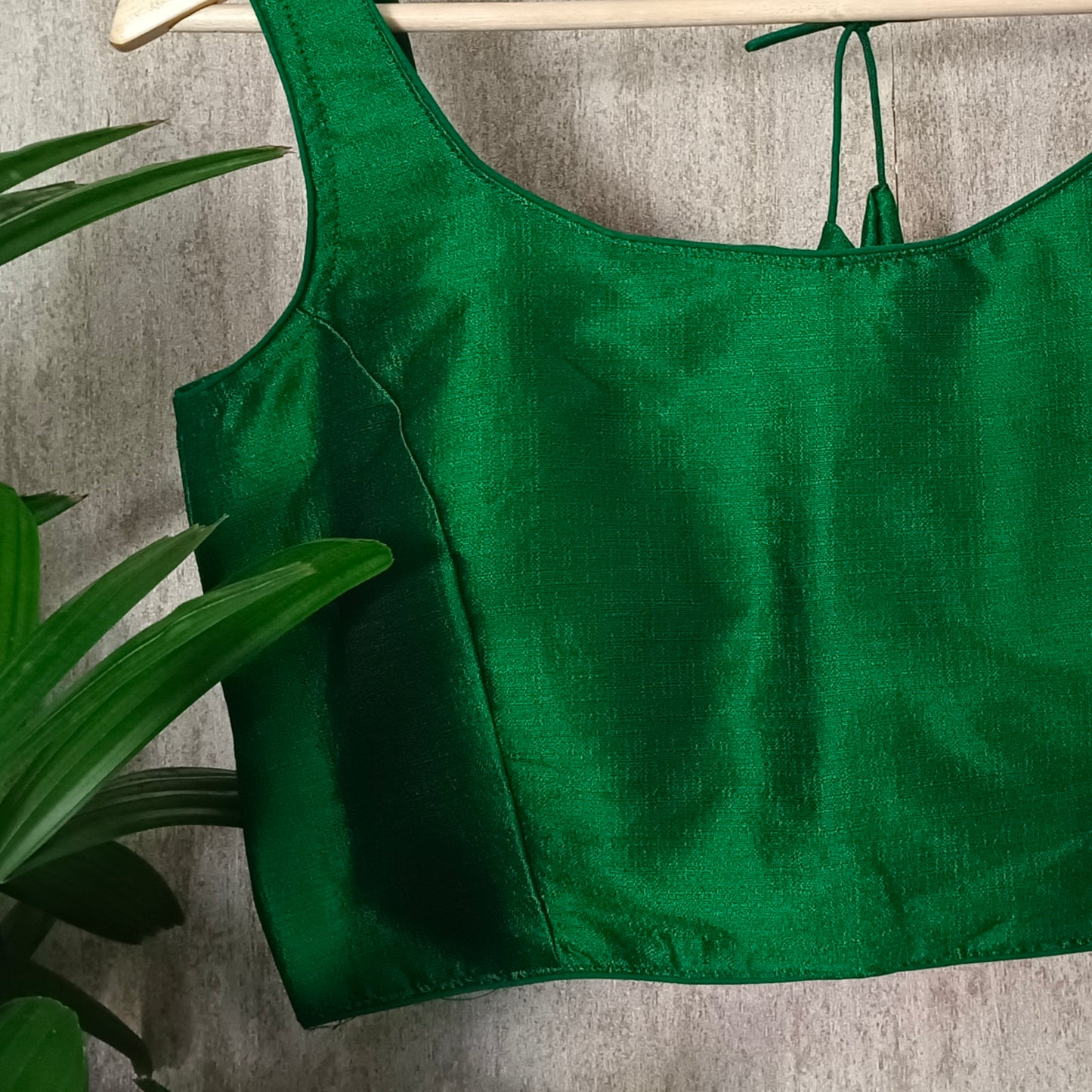 Dark Green Sleeveless Blouse