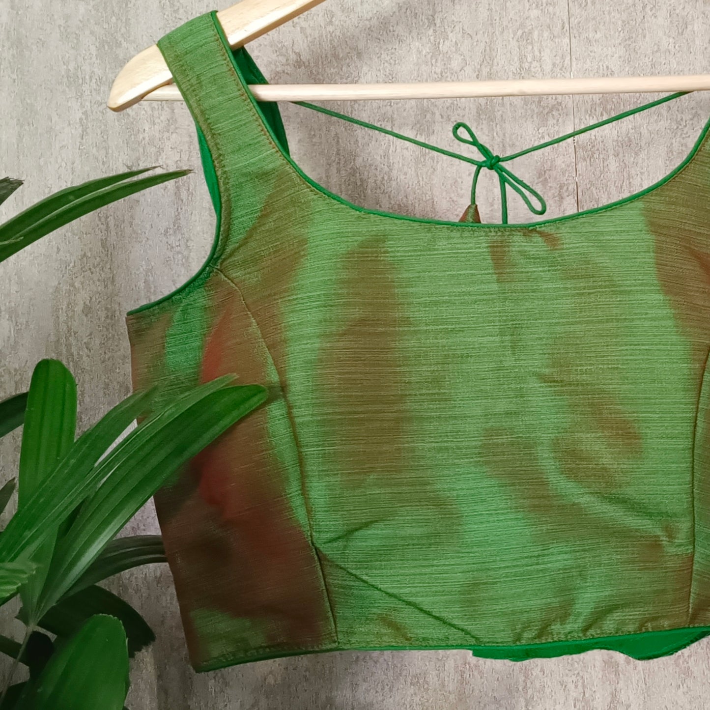 Green Dual shade Sleeveless Blouse