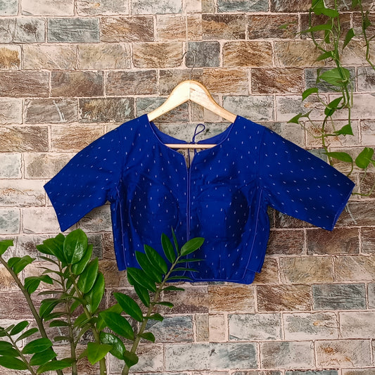 Royal Blue Cotton Silk Blouse