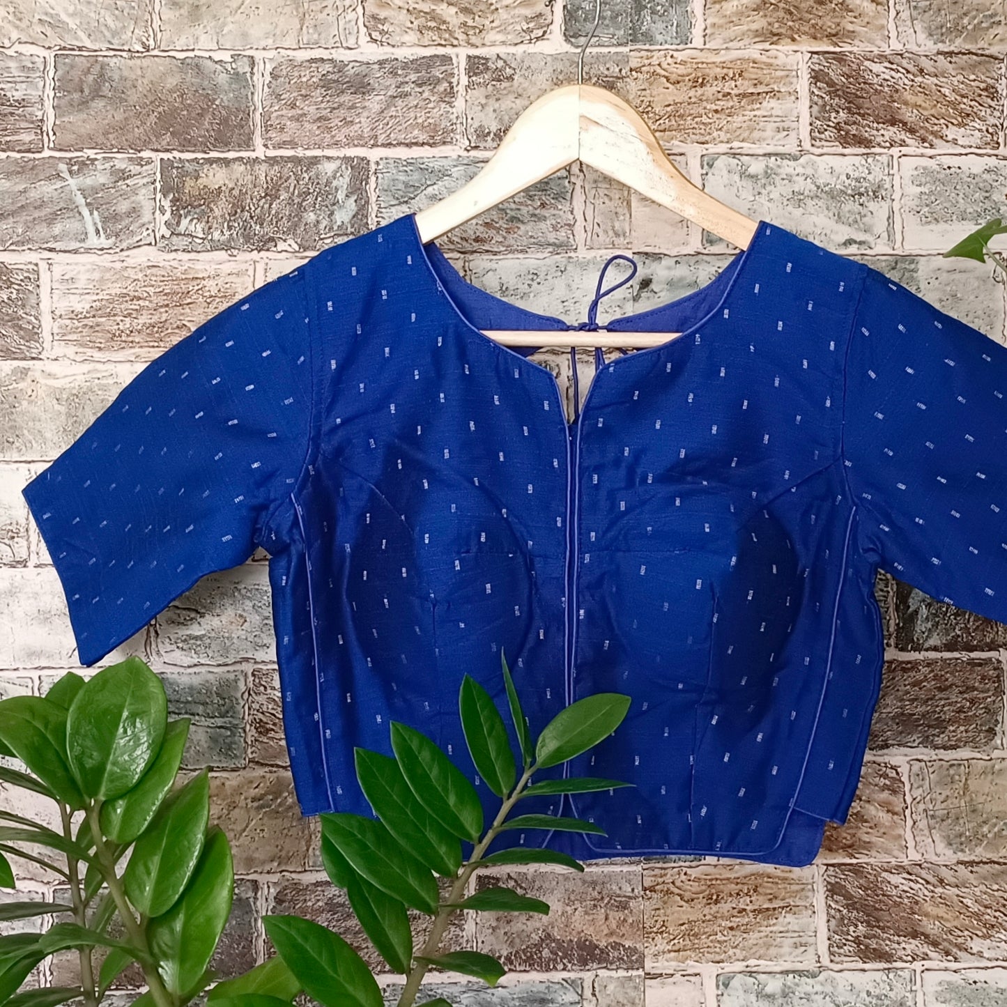 Royal Blue Cotton Silk Blouse