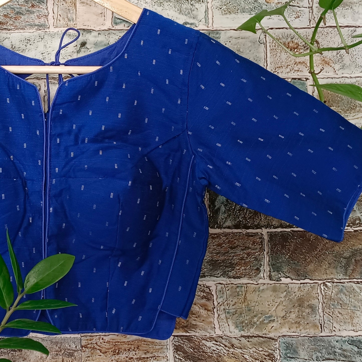 Royal Blue Cotton Silk Blouse