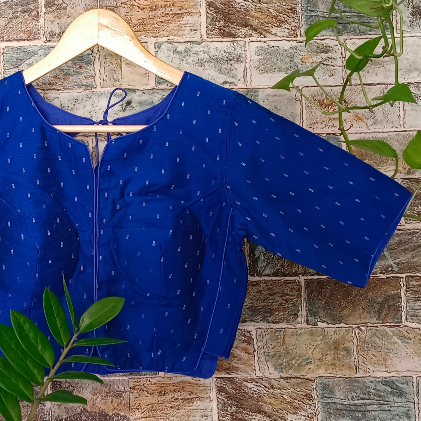 Royal Blue Cotton Silk Blouse