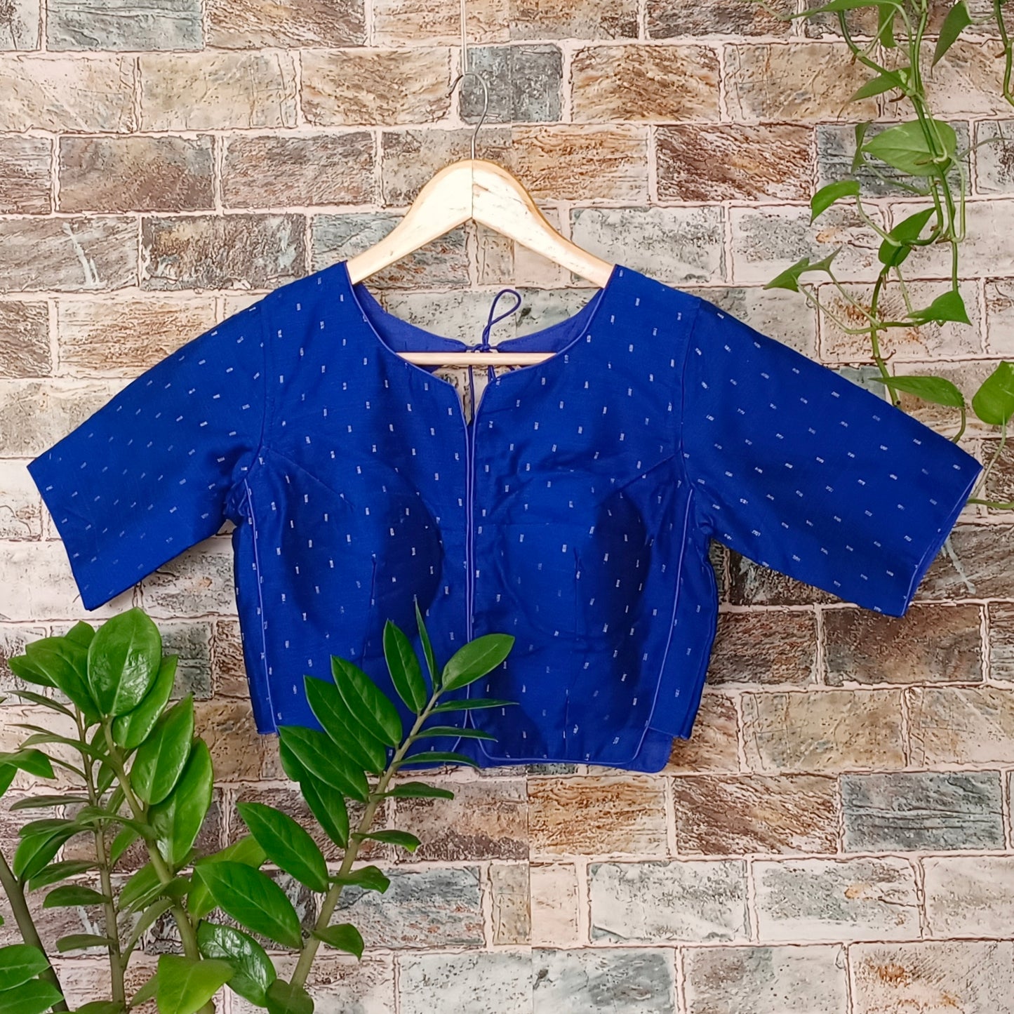 Royal Blue Cotton Silk Blouse