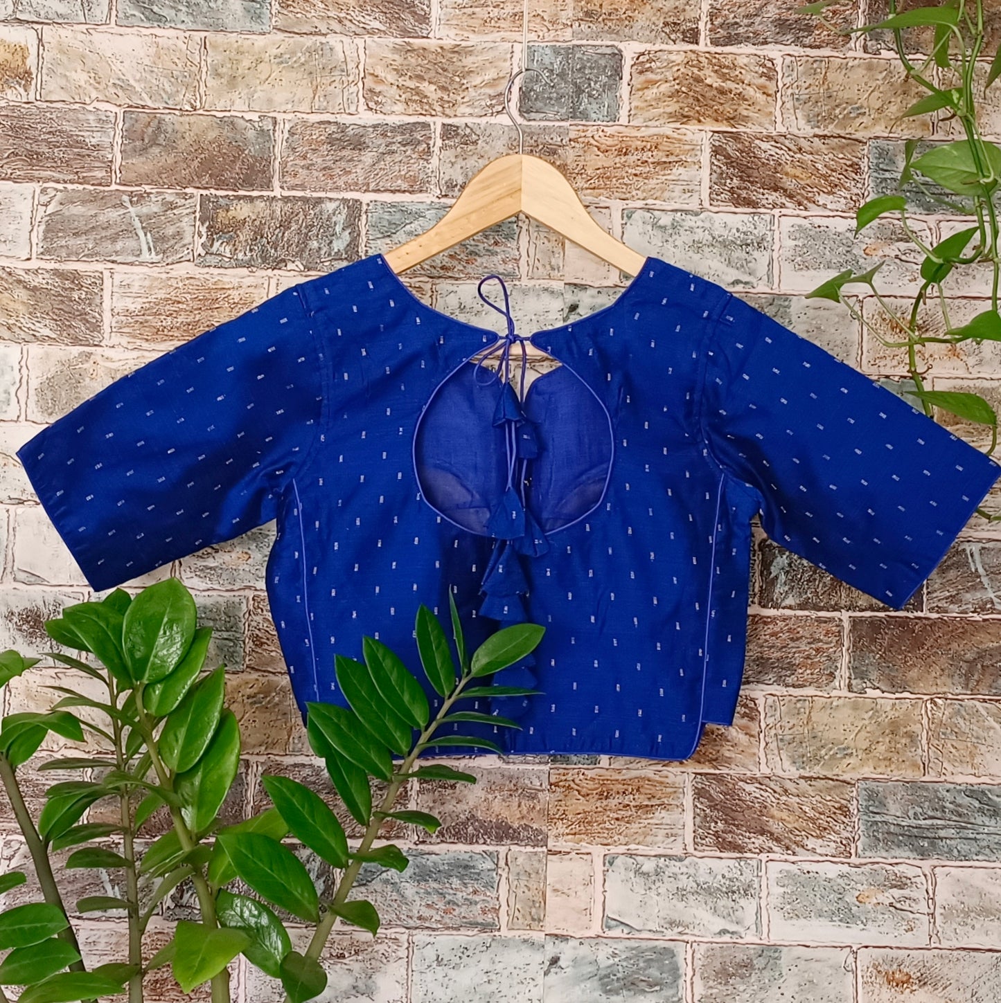 Royal Blue Cotton Silk Blouse