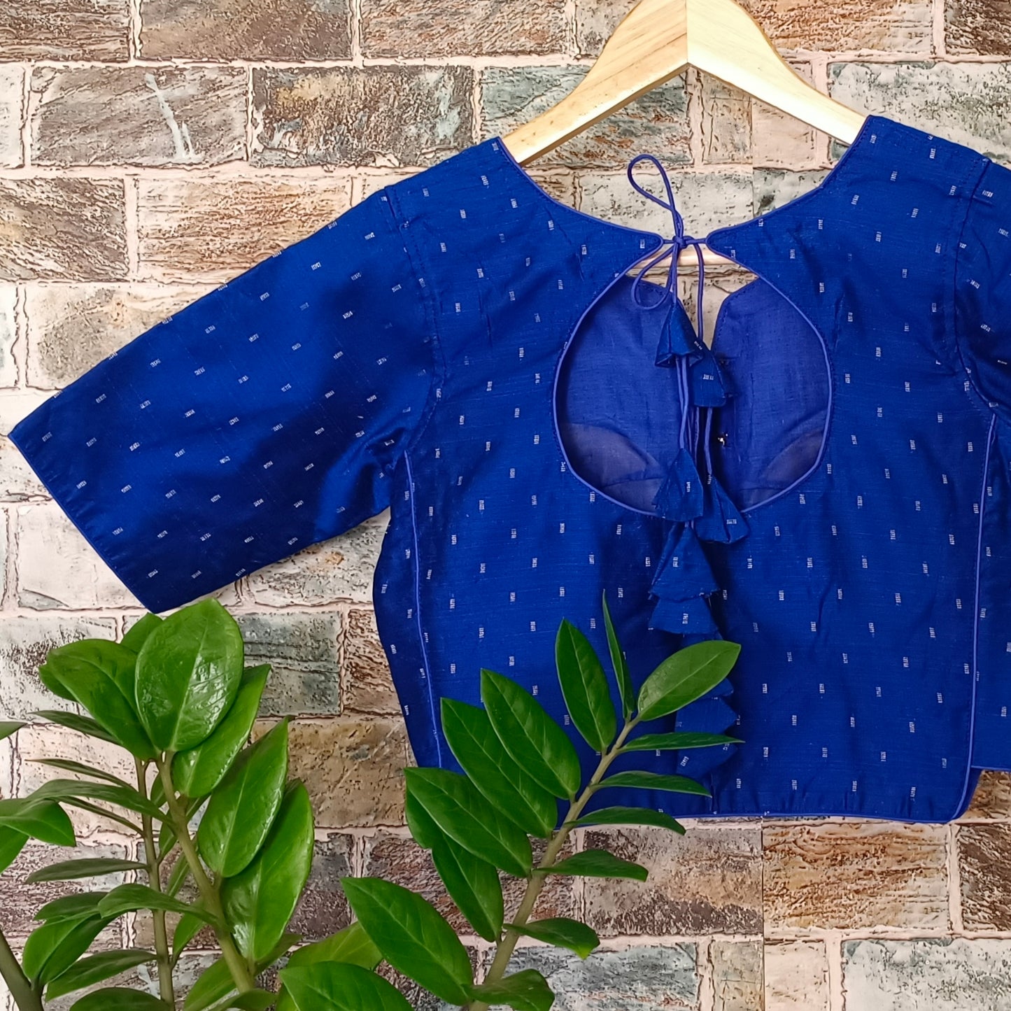 Royal Blue Cotton Silk Blouse