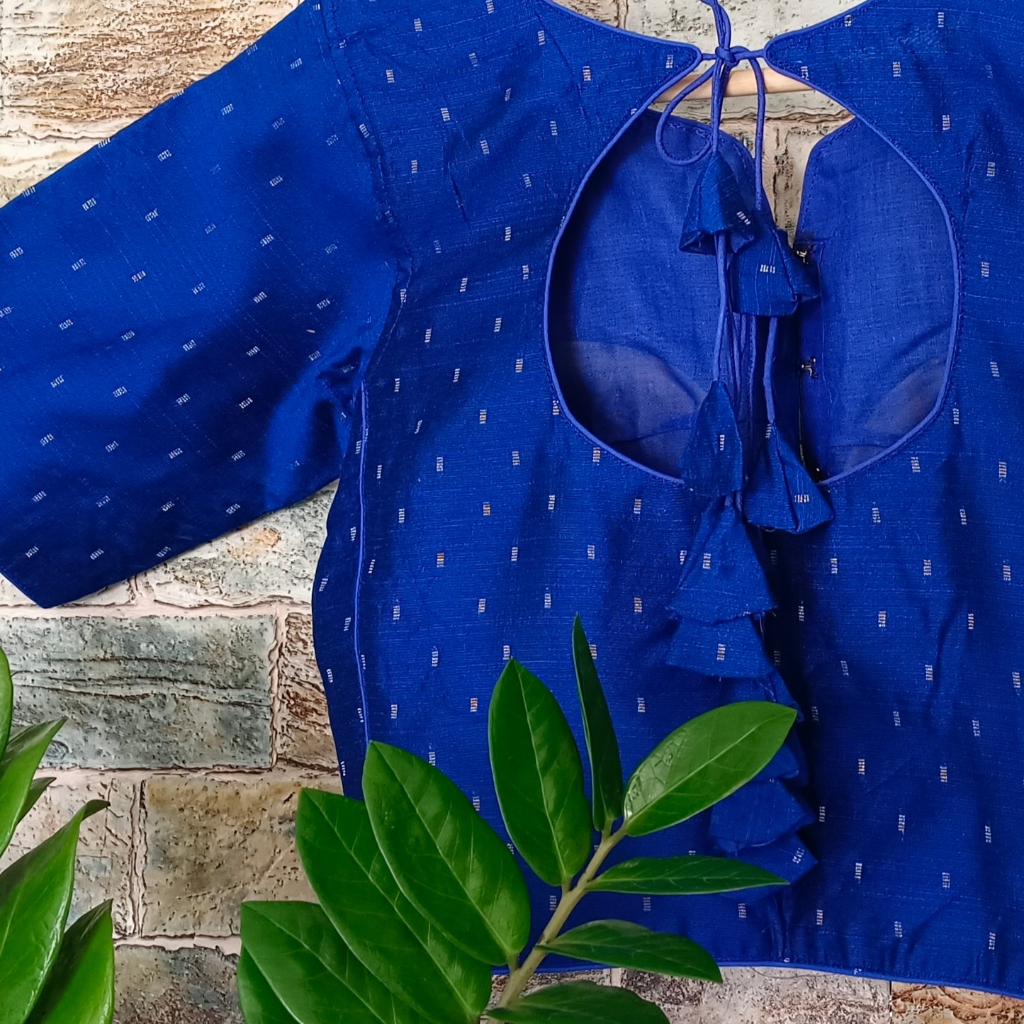 Royal Blue Cotton Silk Blouse