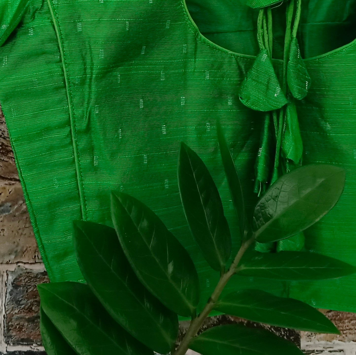 Green Cotton Silk Blouse