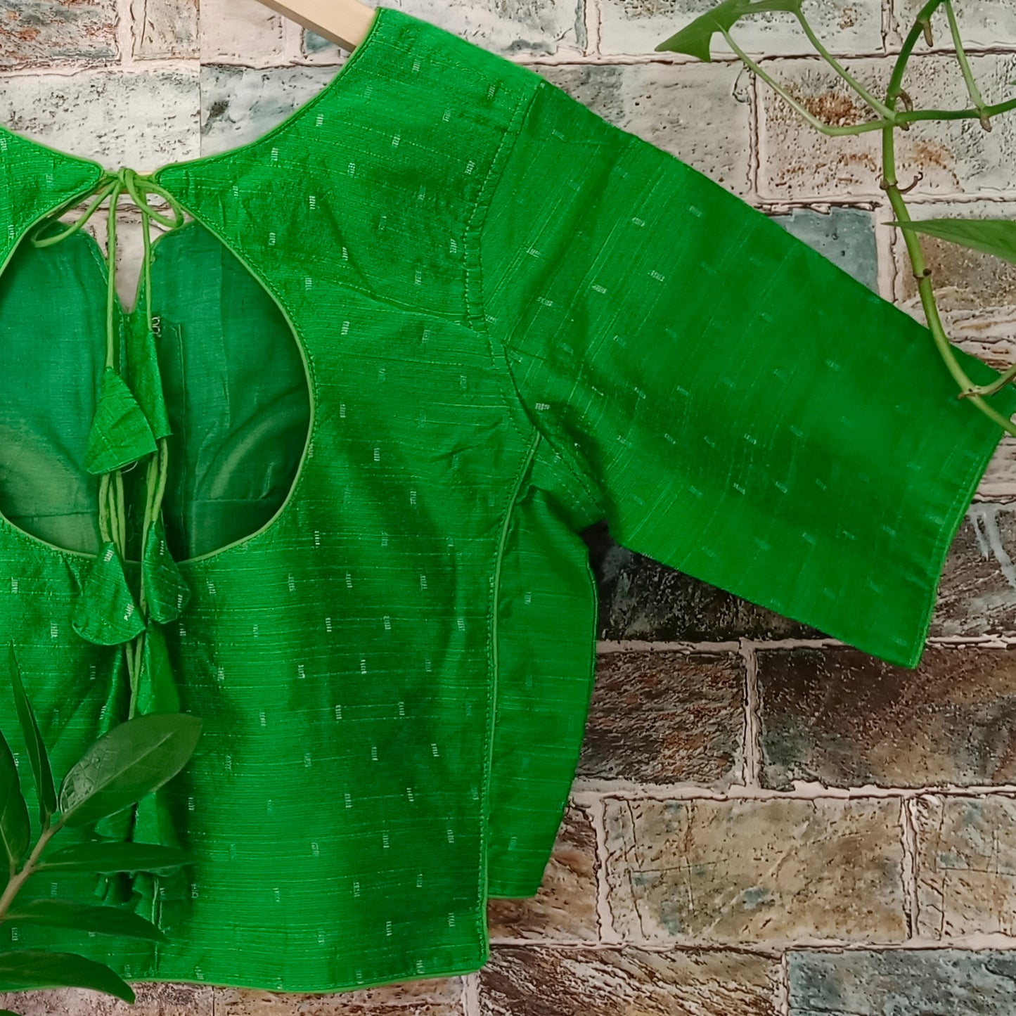 Green Cotton Silk Blouse